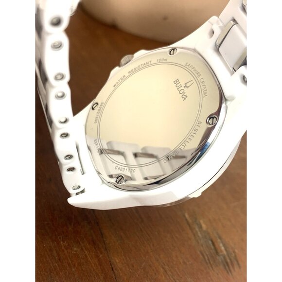 Bulova Women's Watch 98P172 Marine Star Quartz Diamond MOP Dial Ceramic 37mm - Picture 7 of 15